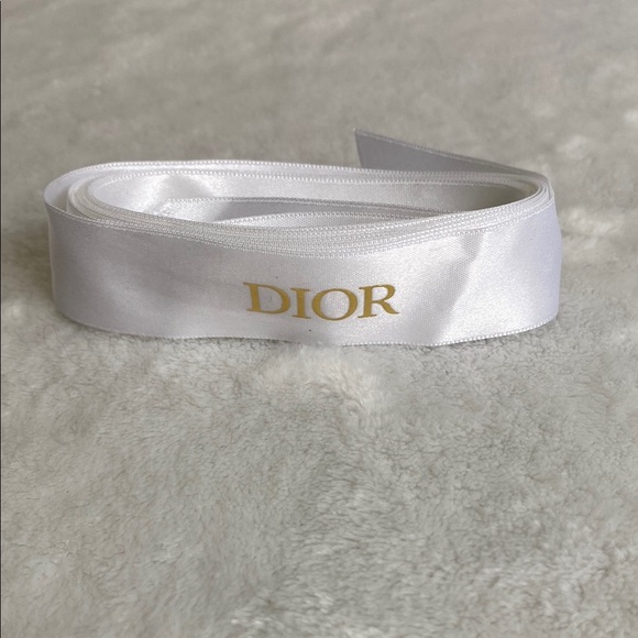 Dior | Accessories | Dior White Ribbon With Gold Logo | Poshmark